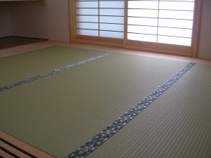 畳表：銀白 銀白色　縁：織部 ５